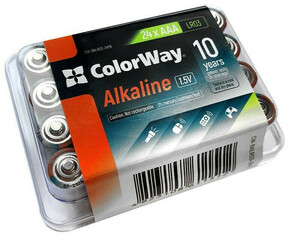 Colorway alkalna baterija AAA/ 1.5V/ 24 kom u pakiranju/ Plastična kutija
