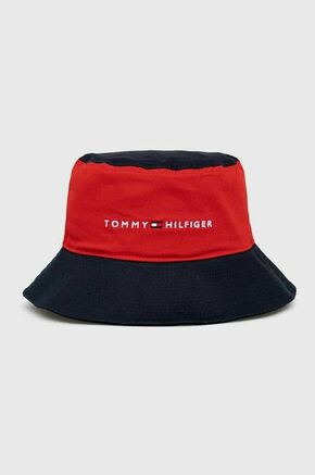 Dječji pamučni šešir Tommy Hilfiger boja: crvena