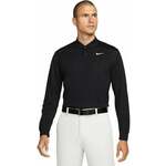 Nike Dri-Fit Victory Solid Mens Long Sleeve Polo Black/White M