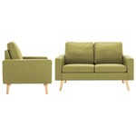 vidaXL 2-dijelni set sofa od tkanine zeleni