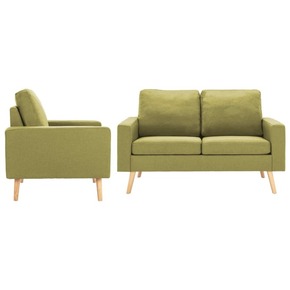 VidaXL 2-dijelni set sofa od tkanine zeleni