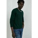Vuneni pulover G-Star Raw za muškarce, boja: zelena, lagani - zelena. Pulover iz kolekcije G-Star Raw. Model s okruglim izrezom, izrađen od tanke pletenine.