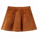 vidaXL Dječja suknja s džepovima od samta boja konjaka 128