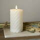 Bijela voštana LED svijeća Star Trading Flamme Swirl, visina 15 cm