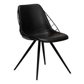 Crna blagovaonska stolica s imitacijom kože DAN-FORM Denmark Sway
