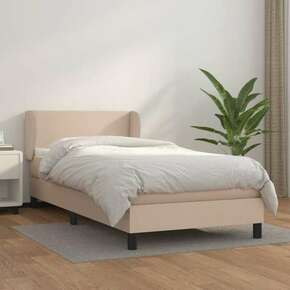 Krevet s oprugama i madrac cappuccino 90x200 cm od umjetne kože