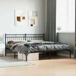 Metalni okvir za krevet s uzglavljem crni 180x200 cm