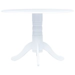 vidaXL Blagovaonski stol bijeli 106 cm od masivnog drva kaučukovca