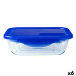 Hermetička Kutija za Ručak Pyrex Cook &amp; Go 20,5 x 15,5 x 6 cm Plava 800 ml Staklo (6 kom.) , 3720 g