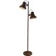 BRILLIANT 98943/60 | Frodo-BRI Brilliant podna svjetiljka 160cm sa nožnim prekidačem elementi koji se mogu okretati 2x E27 rdža smeđe