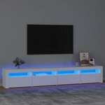 TV ormarić s LED svjetlima bijeli 240x35x40 cm