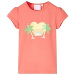 vidaXL Dječja majica koraljne boje 116