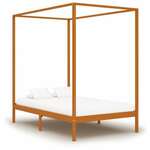 vidaXL Okvir za krevet s baldahinom od borovine boja meda 120 x 200 cm