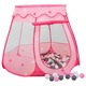 Dječji šator za igru s 250 loptica ružičasti 102 x 102 x 82 cm