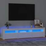 TV ormarić s LED svjetlima visoki sjaj bijeli 180x35x40 cm