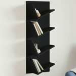 vidaXL Zidne police za knjige s 4 razine crni 33 x 16 x 90 cm