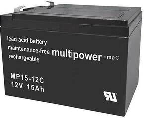Multipower PB-12-15 MP15-12C olovni akumulator 12 V 15 Ah olovno-koprenasti (Š x V x D) 151 x 104.5 x 99 mm plosnati priključak 6.35 mm bez održavanja