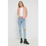 Traperice Abercrombie & Fitch za žene, visoki struk - plava. Traperice iz kolekcije Abercrombie & Fitch u stilu skinny s visokim strukom. Model izrađen od ispranog trapera.