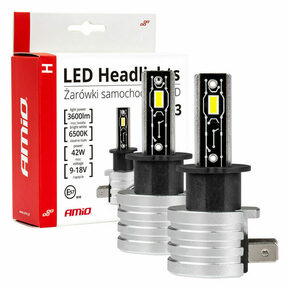 AMiO H-mini H3 LED Headlight žarulje - do 125% više svjetla - 6500KAMiO H-mini H3 LED Headlight bulbs - up to 125% more light - 6500K H3-HMINI-03330