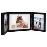 vidaXL Trodijelni okvir za fotografije crni 22 x 15 cm + 2x (10x15 cm)