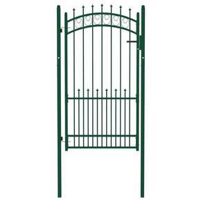 Vrata za ogradu sa šiljcima čelična 100 x 175 cm zelena