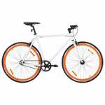 Bicikl s fiksnim zupčanikom bijelo-narančasti 700c 59 cm