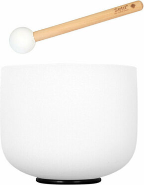 Sela 8" Crystal Singing Bowl Frosted 432 Hz F incl. 1 Wood Mallet