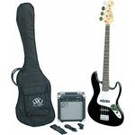 SX SB1 Bass Guitar Kit Crna