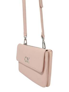 Torbica Calvin Klein boja: ružičasta - roza. Mala torbica iz kolekcije Calvin Klein. Model na kopčanje izrađen od ekološke kože.