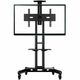 ONKRON Mobile TV Stand for 40-70” TVs with Wheels Shelves Height Adjustable Rolling TV Cart, Black TS1551-B TS1551-B