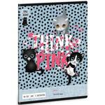 Ars Una: Think Pink slatk mačka bilježnica s crtama za 2. razred 32 stranice A/5
