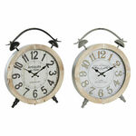 Table clock DKD Home Decor 41 x 6,5 x 52,5 cm Crystal Natural Black Grey Iron Vintage MDF Wood (2 Units)