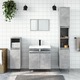 3-dijelni set kupaonskog namještaja siva boja betona drveni