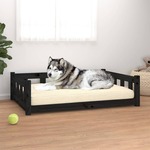 Krevet za pse crni 105 5 x 75 5 x 28 cm od masivne borovine
