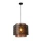 LUCIDE 02404/01/30 | Orrin Lucide visilice svjetiljka s mogućnošću skraćivanja kabla 1x E27 crno, smeđe