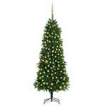 Umjetno božićno drvce s LED svjetlima i kuglicama 240 cm zeleno
