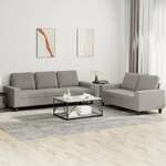 2-dijelni set sofa smeđesivi od tkanine