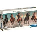 Jureći konji 1000-dijelni HQC panorama puzzle 98x33cm - Clementoni