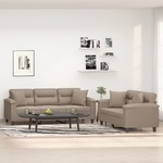 vidaXL 2-dijelni set sofa s jastucima smeđesivi od mikrovlakana