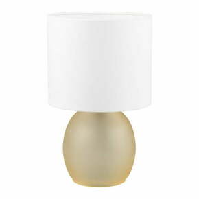Bijela/u zlatnoj boji stolna lampa s tekstilnim sjenilom (visina 29 cm) Vela – Trio