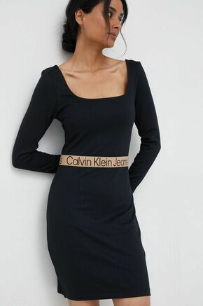 Haljina Calvin Klein Jeans boja: crna