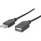 Manhattan USB kabel USB 2.0 USB-A utikač, USB-A utičnica 1.00 m crna zaštićen s folijom, UL certificiran, pozlaćeni kontakti 308519