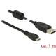 Delock USB kabel USB 2.0 USB-A utikač, USB-Micro-B utikač 1.00 m crna s feritnom jezgrom 84901