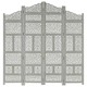 vidaXL Sobna pregrada s 4 panela siva 160 x 165 cm masivno drvo manga