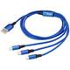 Akyga USB kabel USB-A utikač, Apple Lightning utikač, USB-C® utikač, USB Micro-A utikač 1.2 m plava boja AK-USB-27