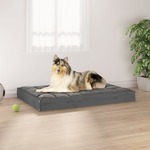Krevet za pse sivi 91,5 x 64 x 9 cm od masivne borovine