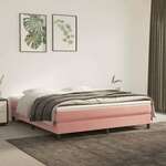 vidaXL Okvir za krevet s oprugama ružičasti 160x200 cm baršunasti