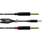 Cordial audio adapterski kabel [1x 3,5 mm banana utikač - 2x 6,3 mm banana utikač] 6.00 m crna