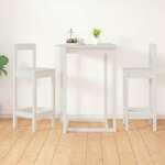 vidaXL Barske stolice 2 kom bijele 40x41,5x112 cm od masivne borovine