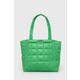 Torba MICHAEL Michael Kors boja: zelena - zelena. Velika shopper torbica iz kolekcije MICHAEL Michael Kors. na kopčanje model izrađen od tekstilnog materijala.